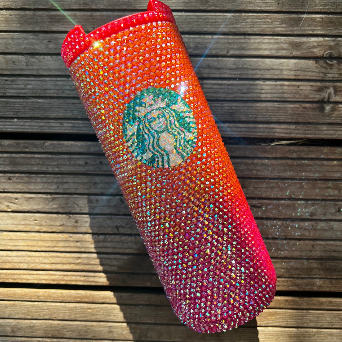 Tumbler Starbucks pink&orange ombre